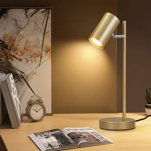 Lampe De Chevet Lampe De Table De Salon Or Pivotante 350° Gu10 Or En Métal Bureau