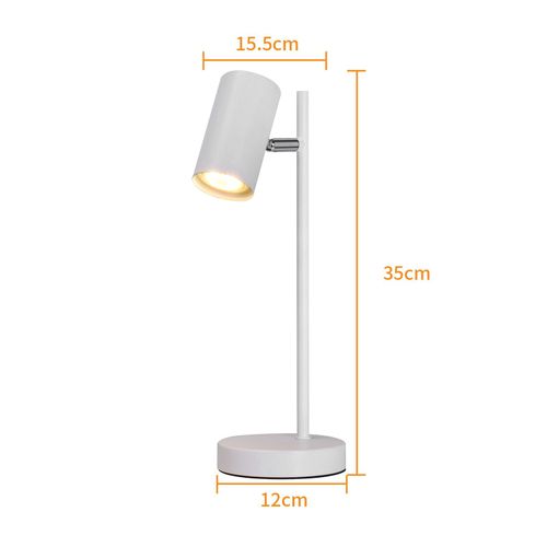 Lampe De Chevet Chambre Lampe De Table Blanc Pivotant 350° Gu10 Métal Bureau