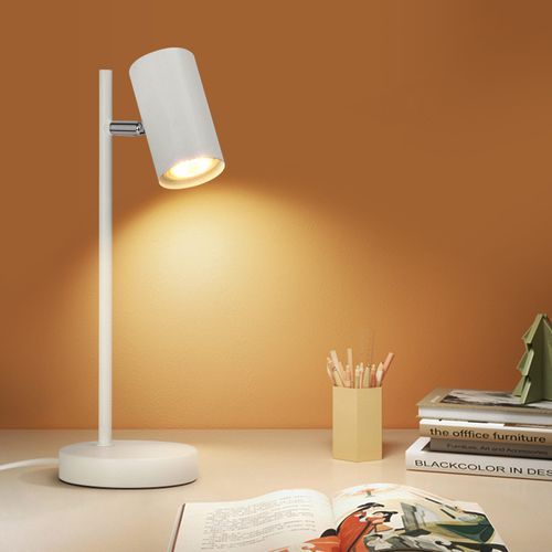 Lampe De Chevet Chambre Lampe De Table Blanc Pivotant 350° Gu10 Métal Bureau