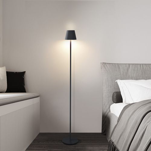 LED Lampadaire Noir Moderne Dimmable 125cm 3 Températures De Couleur USB Salon