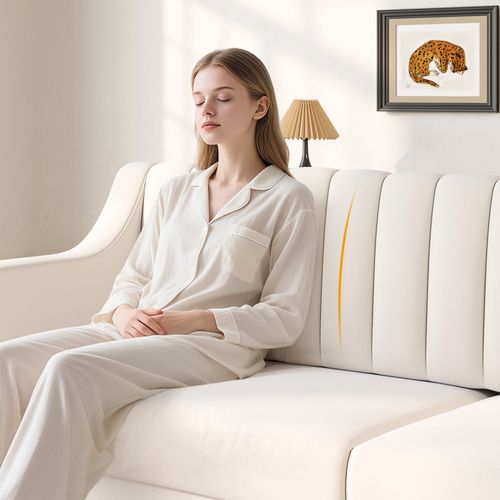 Canapé 3 Places Moderne, Velours ,pieds En Bois Massif,206l X 74l X 83h Cm - Beige