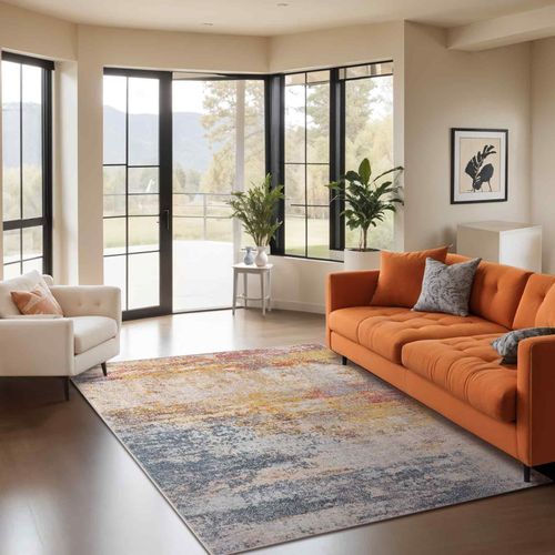 Tapis Abstrait Moderne Multicolore/orange 160x213 Cm Valerie