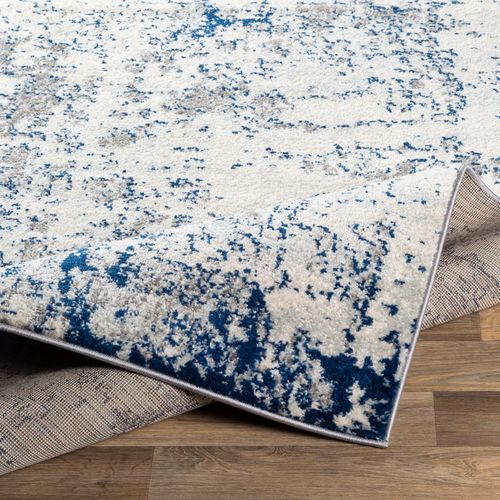 Tapis Abstrait Moderne Gris/blanc/bleu 200x275 Cm Sarah