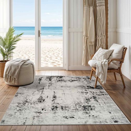 Tapis Abstrait Moderne Blanc/gris 200x275 Cm Natalia