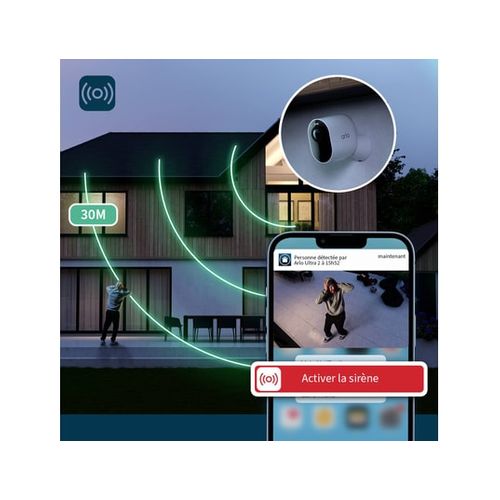 Caméra Additionnelle De Sécurité Noire Wifi Extérieure Sur Batterie - Ultra 2