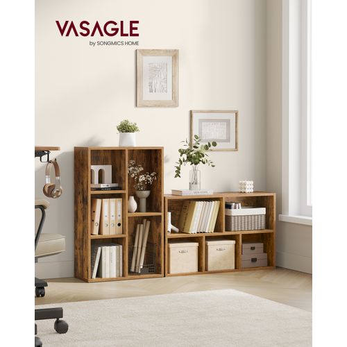Bibliothèque, Étagère à 5 Niveaux, 50 X 24 X 80 Cm, Marron Rustique