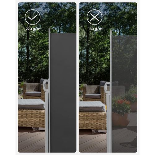 Store Latéral Rétractable, 200 X 400 Cm, Brise-vue, Gris Anthracite