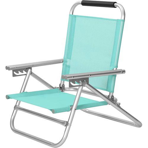 Chaise De Plage Portable, Avec Accoudoirs, Tissu Respirant Et Confortable