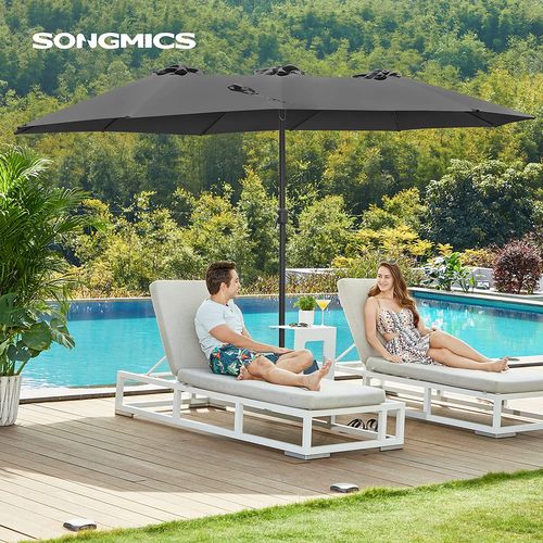Parasol Double 460 X 270 Cm, Ombrelle Extra Large Pour Terrasse, Protection Upf 50+