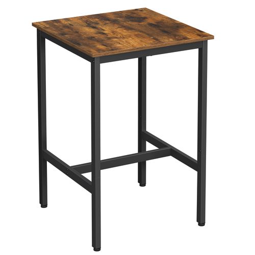 Table Haute, Table De Bar Carrée, 60 X 60 X 92 Cm, Style Industriel, Marron Rustique