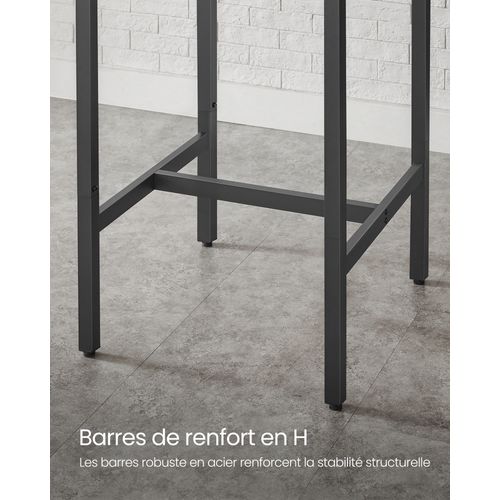 Table Haute, Table De Bar Carrée, 60 X 60 X 92 Cm, Style Industriel, Marron Rustique