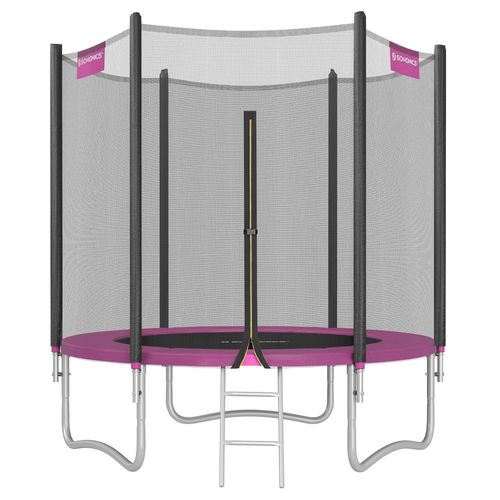 Trampoline extérieur Enfant, Filet De Protection Externe, Coussins De Sécurité, Noir Et Rose