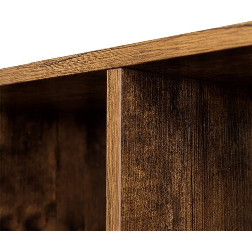 Bibliothèque, 6 Compartiments, Pour Bureau, Salon, Chambre, Marron Rustique