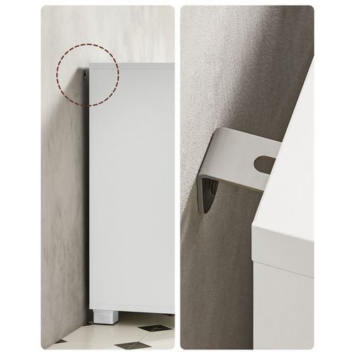 Meuble Sous Lavabo, 3 Grands Tiroirs, 2 Compartiments Derrière Porte, 30 X 70 X 64 Cm, Blanc