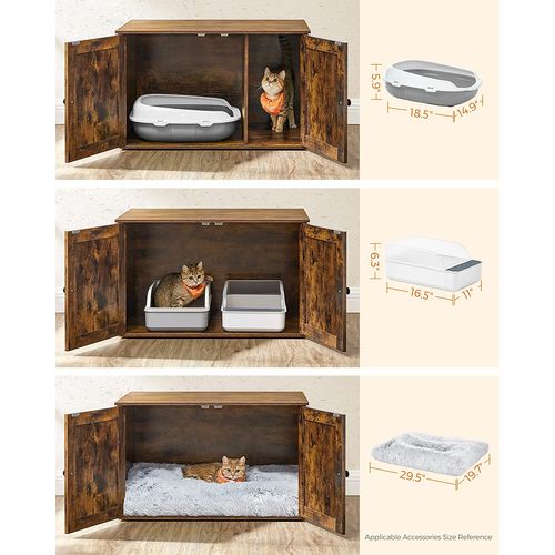 Maison De Toilette Pour Chats, Marron Rustique