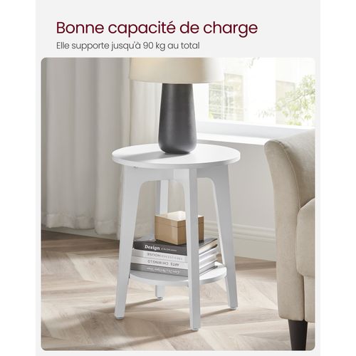 Bout De Canapé, Pour Petits Espaces, Avec Étagère Du Bas, Style Moderne, Blanc