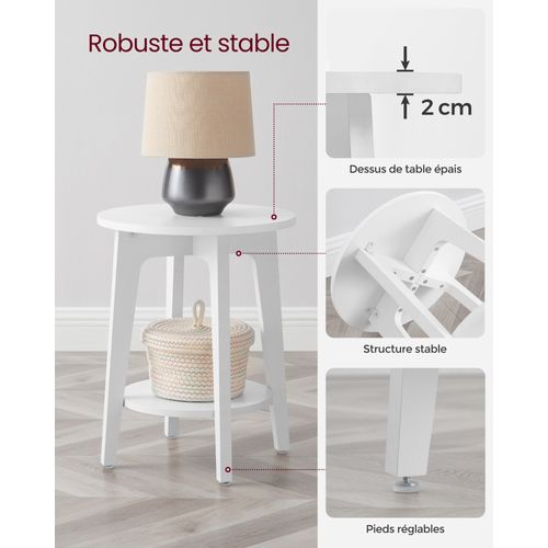 Bout De Canapé, Pour Petits Espaces, Avec Étagère Du Bas, Style Moderne, Blanc