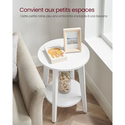 Bout De Canapé, Pour Petits Espaces, Avec Étagère Du Bas, Style Moderne, Blanc