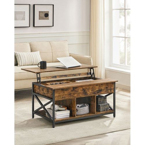 Table Basse Avec Plateau Relevable Et Rangements - L100 Cm