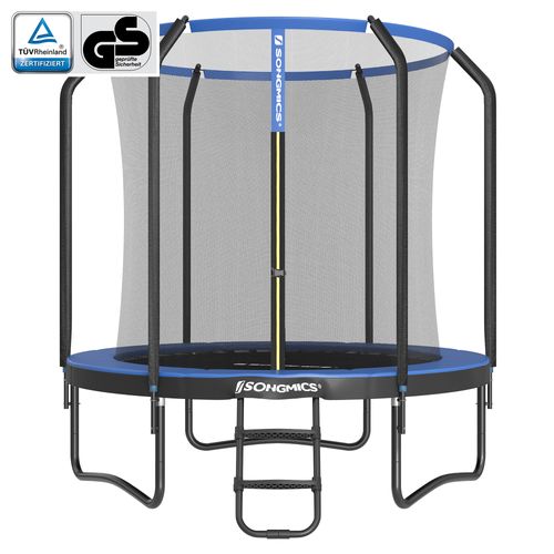 Trampoline, 244 Cm, Avec Filet De Sécurité Intérieur, Échelle, Pour Enfants Et Adultes,bleu