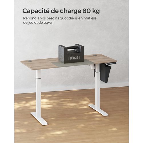 X Bureau Assis Debout Électrique, 60 X 140 X (72-120) Cm, Table Réglable En Hauteur