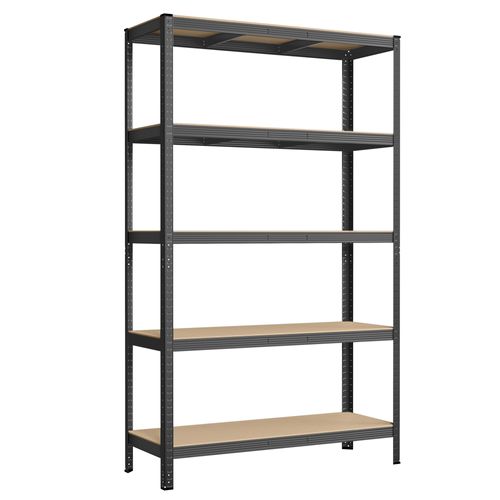 Étagère De Rangement à 5 Niveaux, 60 X 120 X 200 Cm, Capacité 750 Kg, Planches Réglables, Gris