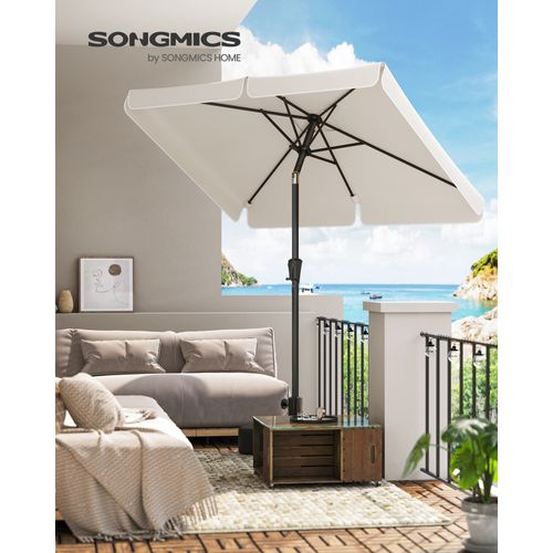 Parasol De Balcon 200 X 150 Cm, Ombrelle Rectangulaire, Protection Solaire Upf 50+, Beige