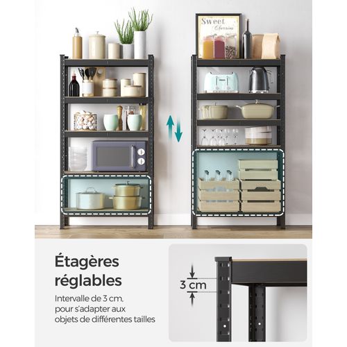 Étagère Charge Lourde à 5 Niveaux, Meuble De Rangement En Acier,  Étagère De Garage, Capacité 650 Kg