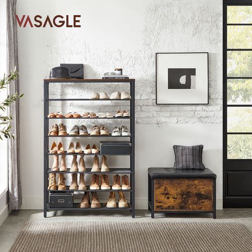 Étagère À Chaussures À 8 Niveaux, Porte-chaussures, Grilles En Métal, 32-40 Paires