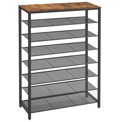 Étagère À Chaussures À 8 Niveaux, Porte-chaussures, Grilles En Métal, 32-40 Paires