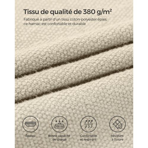 Double Hamac, Avec Sac De Transport, Sangles De Fixation Et Mousquetons