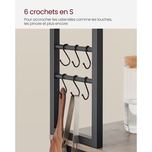 Étagère De Cuisine, 6 Étagères, Style Industriel, 40 X 80 X 1