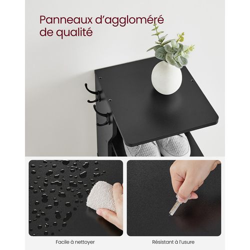 Étagère à Chaussures Fine, Meuble De Rangement Sur Pieds 7 Niveaux, Gain De Place, Noir