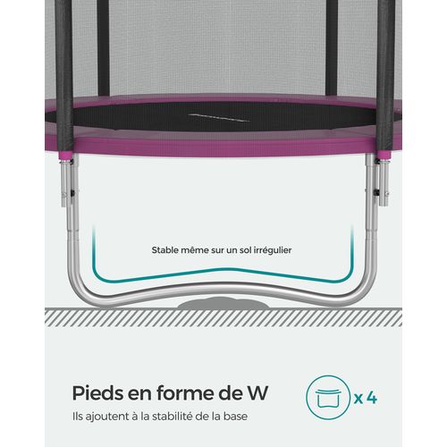 Trampoline Ø 366 Cm Pour Enfants, Filet De Protection, Coussins De Sécurité, Échelle