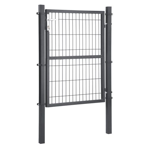 Portillon En Fer Galvanisé, Portail De Clôture , Robuste Et Durable, 106x171cm