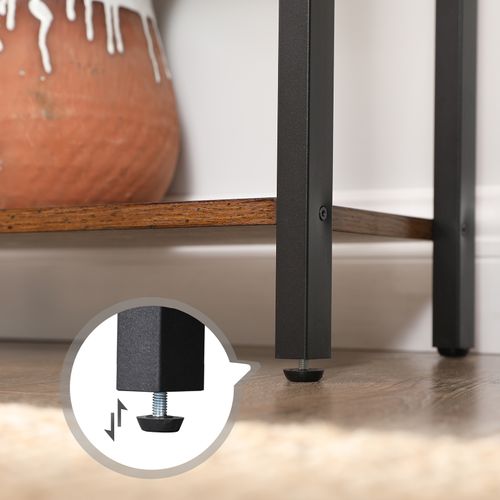 Étagère, 5 Niveaux, Cadre En Acier Stable, Style Industriel, Marron Rustique Et Noir