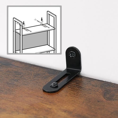 Étagère, 5 Niveaux, Cadre En Acier Stable, Style Industriel, Marron Rustique Et Noir