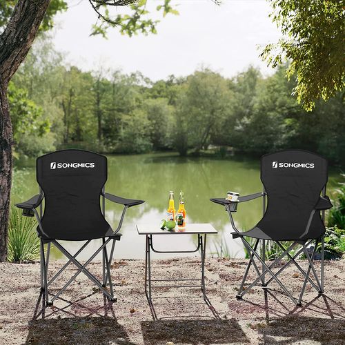 Lot De 2 Chaises De Camping, Confortable, Structure Robuste, Charge Max De 150 Kg