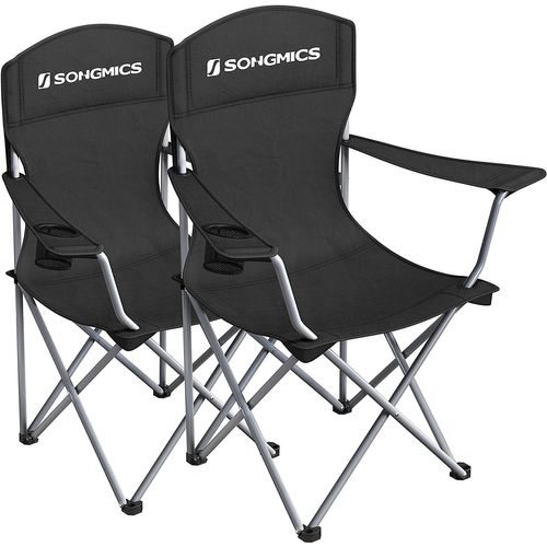 Lot De 2 Chaises De Camping, Confortable, Structure Robuste, Charge Max De 150 Kg