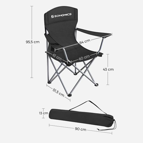 Lot De 2 Chaises De Camping, Confortable, Structure Robuste, Charge Max De 150 Kg