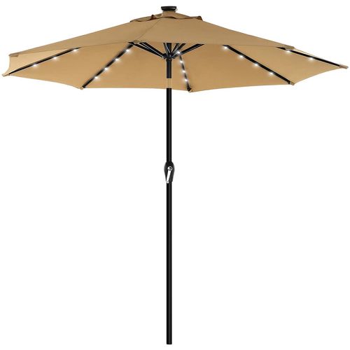Parasol De Jardin Avec Ampoules LED à Énergie Solaire, Ombrelle De Terrasse, Diamètre 3 M