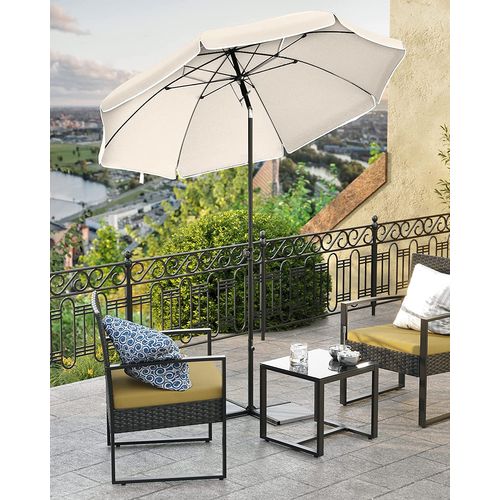 Parasol De Jardin Ø 2 M, Ombrelle, Protection Upf 50+, Inclinable, Portable, Résistant Au Vent