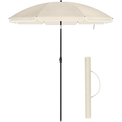 Parasol De Jardin Ø 2 M, Ombrelle, Protection Upf 50+, Inclinable, Portable, Résistant Au Vent