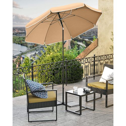 Parasol De Jardin Ø 2 M, Ombrelle, Protection Upf 50+, Inclinable, Portable, Résistant Au Vent
