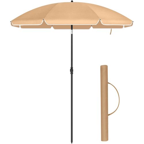 Parasol De Jardin Ø 2 M, Ombrelle, Protection Upf 50+, Inclinable, Portable, Résistant Au Vent