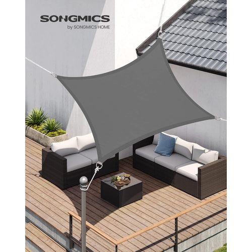 Voile D'ombrage 2 X 3 M, Cordes De 2 M, Gris Anthracite