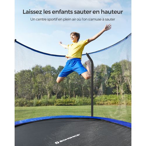 Trampoline Tüv Rheinland Gs Certifica, Trampoline De Jardin Rond,diamètre 366cm, Bleu Foncé