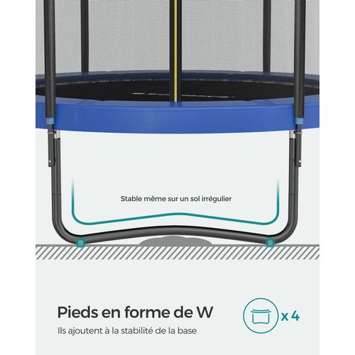 Trampoline Tüv Rheinland Gs Certifica, Trampoline De Jardin Rond,diamètre 366cm, Bleu Foncé