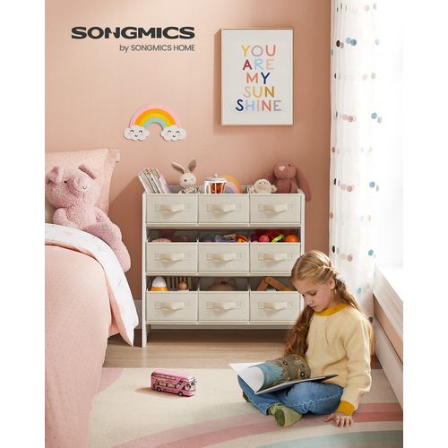 Étagère à Jouets Pour Enfants, 9 Boîtes De Rangement, 29,5 X 62,5 X 60 Cm, Blanc Nuage - Petit meuble enfant BUT