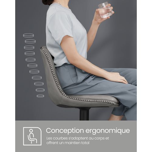 Tabourets De Bar, Lot De 2, Siège Pivotant à Hauteur Réglable, Avec Repose-pieds, Gris Tourterelle